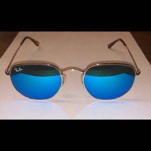 RayBan Hexagonal Flat Lens Sunglasses RB3548N Blue